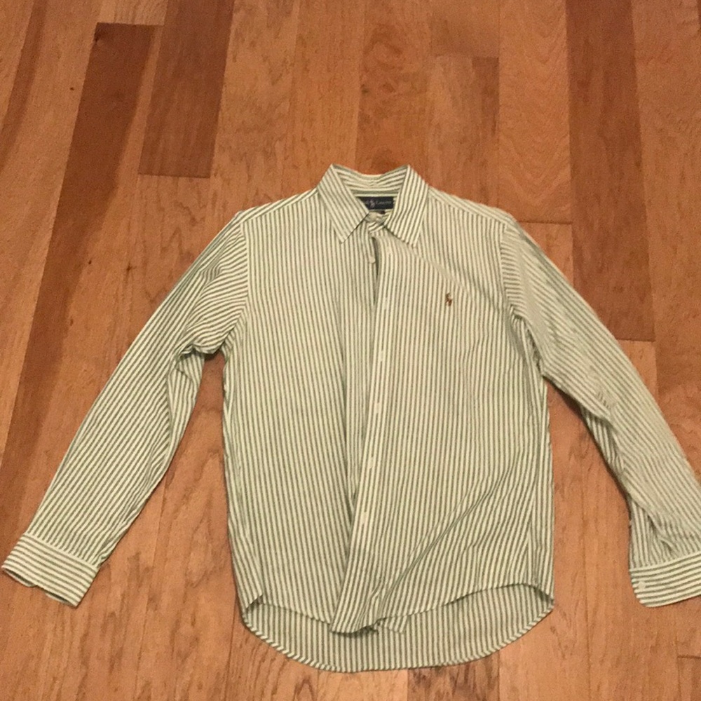Polo Ralph Lauren Striped Olive Green Button Down
